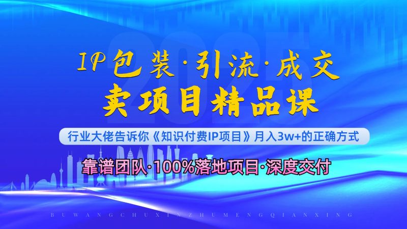 《IP包装·暴力引流·闪电成交卖项目精品课》如何在众多导师中脱颖而出?-一人公司创业项目 - 淘金吧