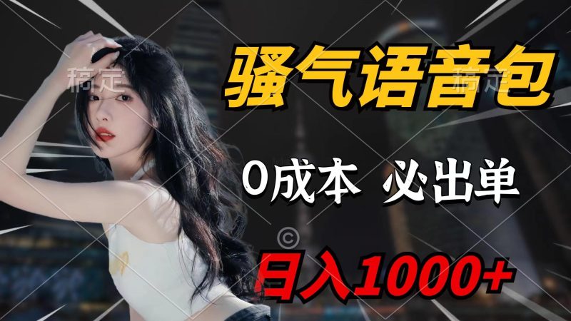 (9517期)骚气语音包，0成本一天1000+闭着眼也能出单-一人公司创业项目 - 淘金吧