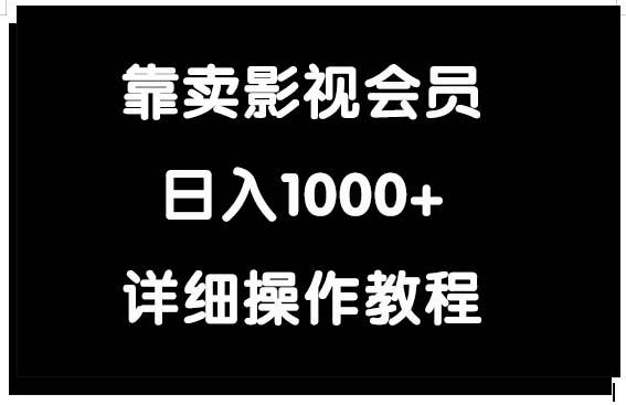 (9509期)靠卖影视会员，日入1000+-一人公司创业项目 - 淘金吧
