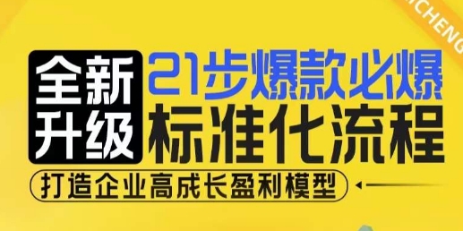 21步爆款必爆标准化流程,全新升级,打造企业高成长盈利模型-一人公司创业项目 - 淘金吧