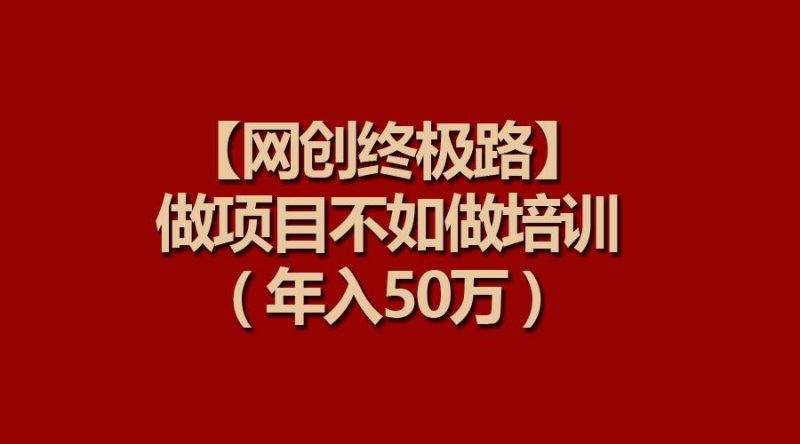(9550期)【网创终极路】做项目不如做项目培训，年入50万-一人公司创业项目 - 淘金吧