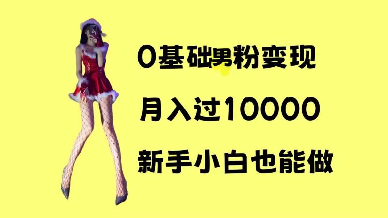 0基础男粉s粉变现，月入过1w+，操作简单，新手小白也能做【揭秘】-一人公司创业项目 - 淘金吧