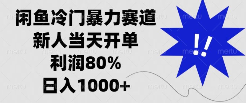 闲鱼冷门暴力赛道，新人当天开单，利润80%，日入1000+-一人公司创业项目 - 淘金吧
