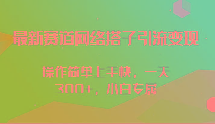 最新赛道网络搭子引流变现!!操作简单上手快，一天300+，小白专属-一人公司创业项目 - 淘金吧