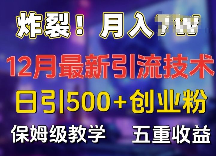 炸裂!揭秘12月最新日引流500+精准创业粉,多重收益保姆级教学-一人公司创业项目 - 淘金吧