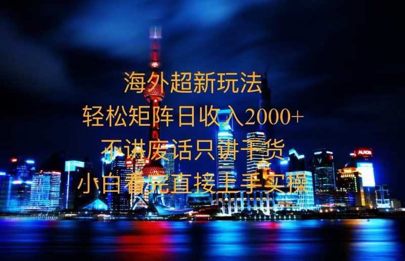 2025全新海外暴力玩法，操作简单，小白轻松上手-一人公司创业项目 - 淘金吧
