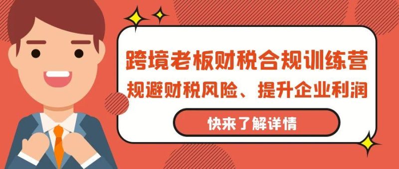 (9838期)跨境老板-财税合规训练营,规避财税风险、提升企业利润-一人公司创业项目 - 淘金吧
