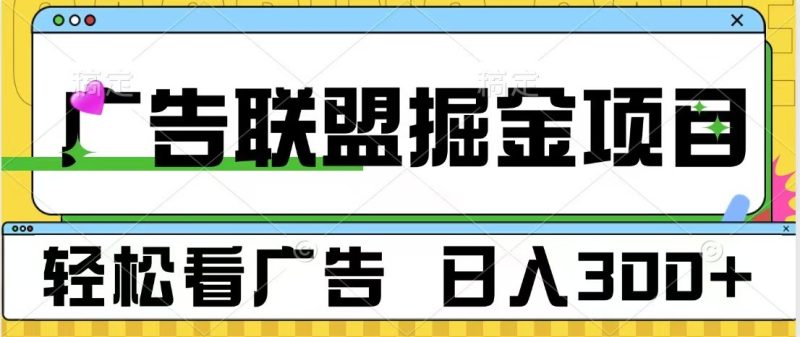 广告联盟 独家玩法轻松看广告 每天300+ 可批量操作-一人公司创业项目 - 淘金吧