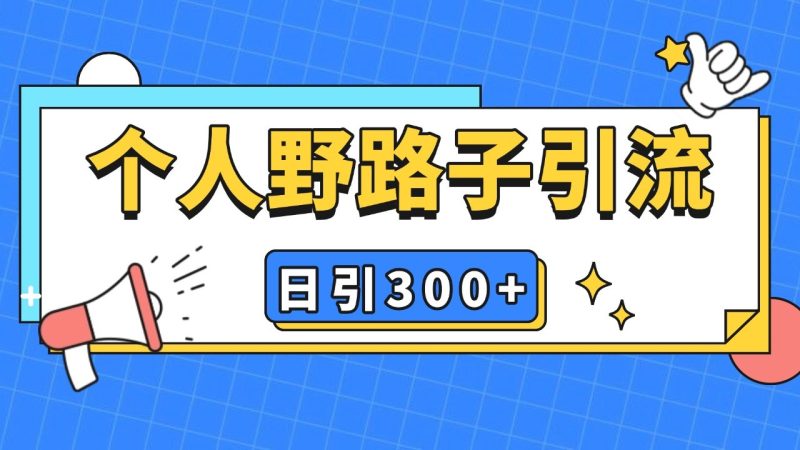 个人野路子引流日引300+精准客户，暴力截流玩法+克隆自热-一人公司创业项目 - 淘金吧