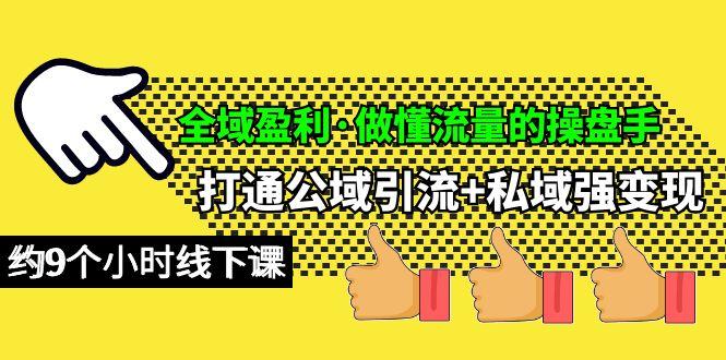 (10045期)全域盈利·做懂流量的操盘手，打通公域引流+私域强变现，约9个小时线下课-淘金吧副业资源站