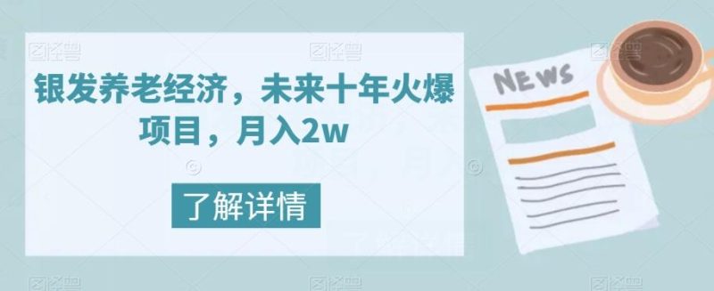 银发养老经济，未来十年火爆项目，月入2w【揭秘】-一人公司创业项目 - 淘金吧