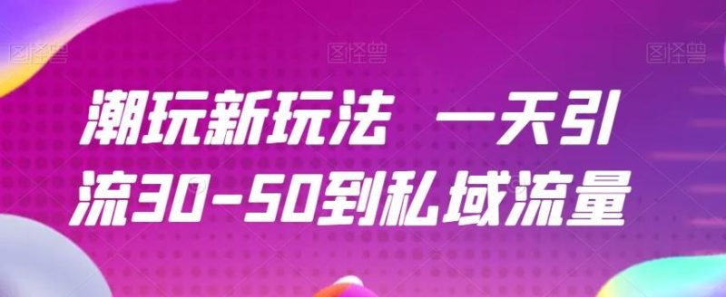 潮玩新玩法一天引流30-50到私域流量-一人公司创业项目 - 淘金吧