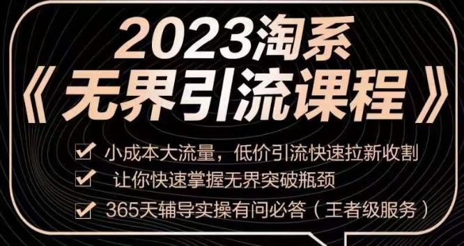 2023淘系无界引流实操课程，​小成本大流量，低价引流快速拉新收割，让你快速掌握无界突破瓶颈-一人公司创业项目 - 淘金吧