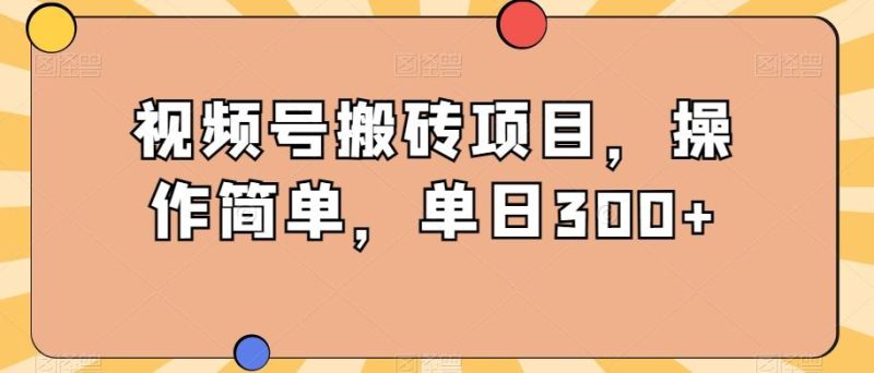 视频号搬砖项目,操作简单,单日300+-一人公司创业项目 - 淘金吧