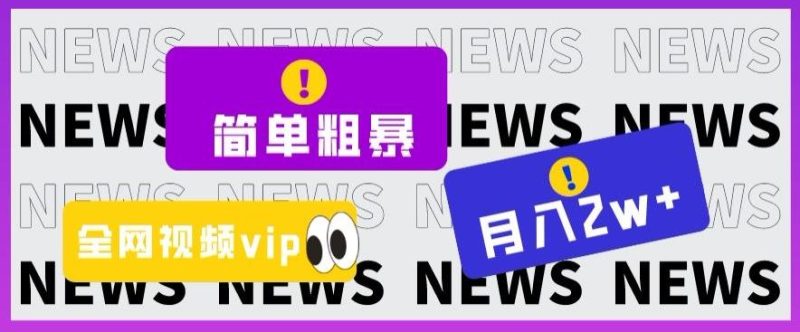 简单粗暴零成本,高回报,全网视频VIP掘金项目,月入2万+【揭秘】-一人公司创业项目 - 淘金吧