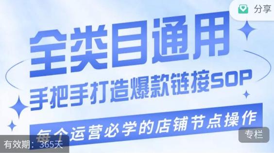 单品爆款打造实操运营，单品爆款从“0”-“1”手把手演练运营步骤-淘金吧副业资源站