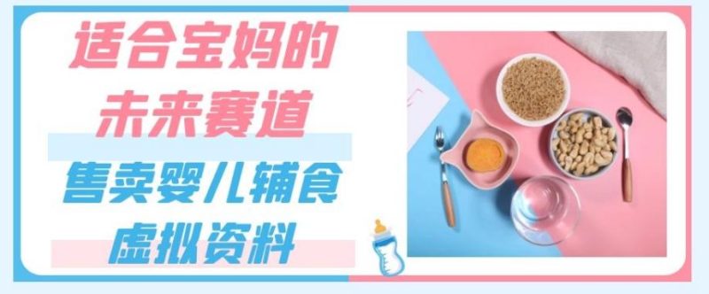 适合宝妈的未来赛道，售卖婴儿辅食虚拟资料，一份9.9-69.9元闭眼赚钱-淘金吧副业资源站