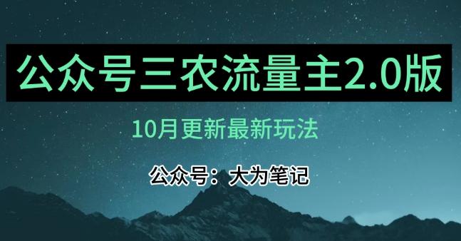 (10月)三农流量主项目2.0——精细化选题内容，依然可以月入1-2万-一人公司创业项目 - 淘金吧
