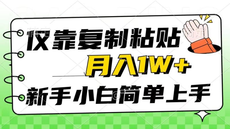 仅靠复制粘贴，被动收益，轻松月入1w+，新手小白秒上手，互联网风口项目-一人公司创业项目 - 淘金吧