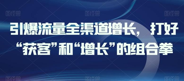 引爆流量全渠道增长，打好“获客”和“增长”的组合拳-一人公司创业项目 - 淘金吧