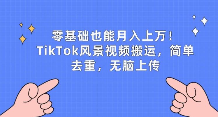 零基础也能月入上w,TikTok风景视频搬运,简单去重,无脑上传【揭秘】-一人公司创业项目 - 淘金吧