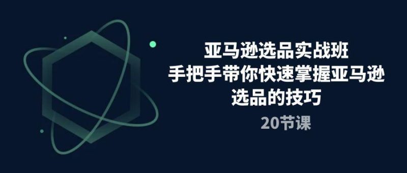 亚马逊选品实战班，手把手带你快速掌握亚马逊选品的技巧(20节课-一人公司创业项目 - 淘金吧