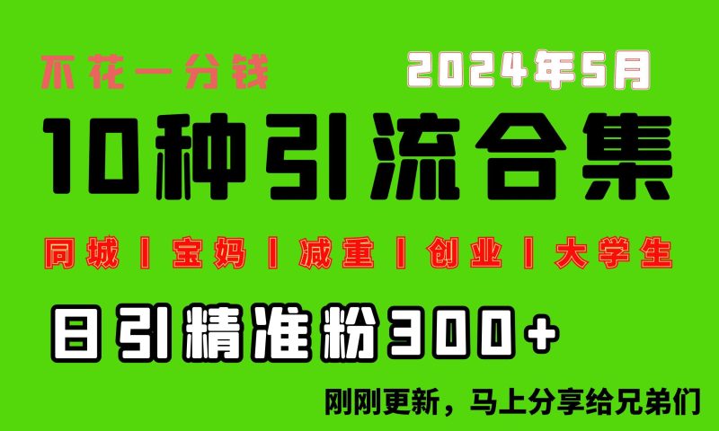 0投入，每天搞300+“同城、宝妈、减重、创业、大学生”等10大流量！-一人公司创业项目 - 淘金吧