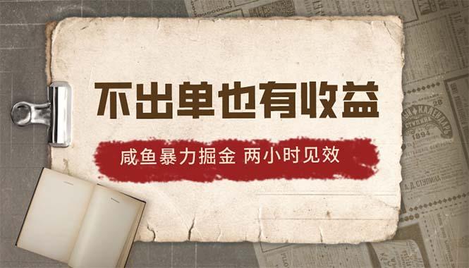 2024咸鱼暴力掘金，不出单也有收益，两小时见效，当天突破500+-一人公司创业项目 - 淘金吧