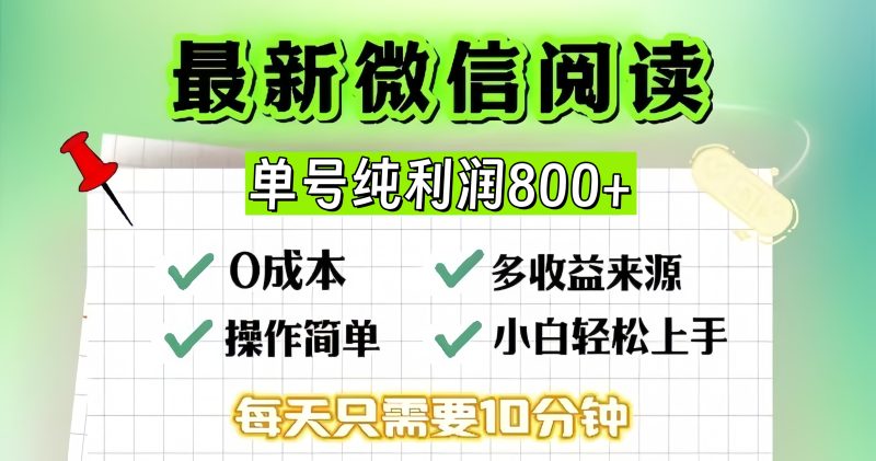 微信自撸阅读升级玩法,只要动动手每天十分钟,单号一天800+,简单0零…-一人公司创业项目 - 淘金吧