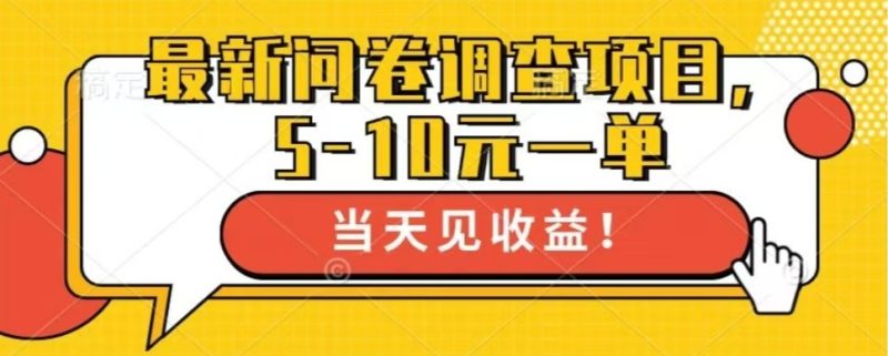 最新问卷调查项目，单日零撸100＋-一人公司创业项目 - 淘金吧
