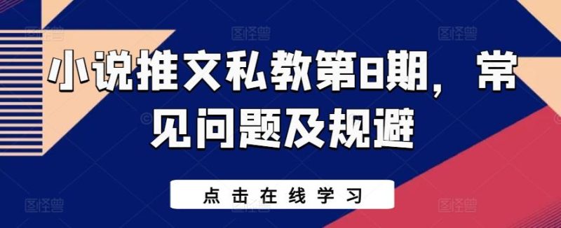 小说推文私教第8期，常见问题及规避-一人公司创业项目 - 淘金吧