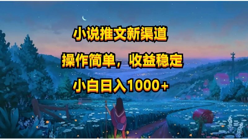 小说推文新玩法,操作简单,收益稳定,日入1000+-一人公司创业项目 - 淘金吧