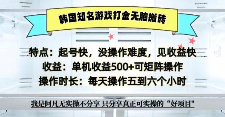 全网首发海外知名游戏打金无脑搬砖单机收益500+ 即做！即赚！当天见收益！-一人公司创业项目 - 淘金吧