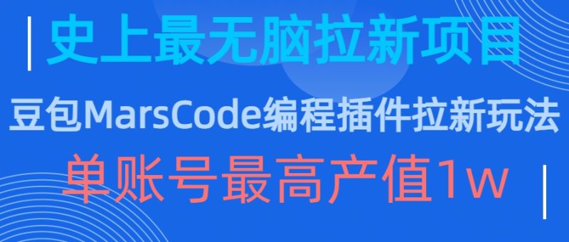 豆包MarsCode编程插件拉新玩法，史上最无脑的拉新项目，单账号最高产值1w-一人公司创业项目 - 淘金吧