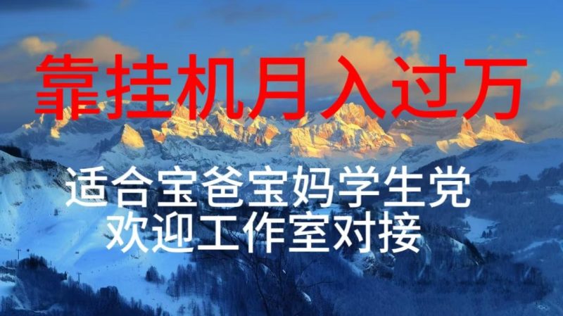 每天躺着日入几百挂机项目，适合宝爸宝妈学生党工作室对接-一人公司创业项目 - 淘金吧