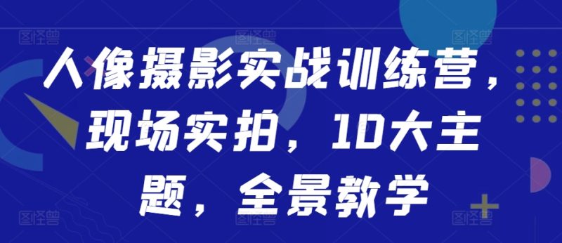 人像摄影实战训练营,现场实拍,10大主题,全景教学-一人公司创业项目 - 淘金吧