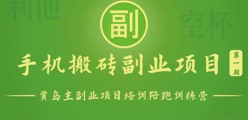 手机搬砖小副业项目训练营1.0,能用手机做的简单小副业-一人公司创业项目 - 淘金吧