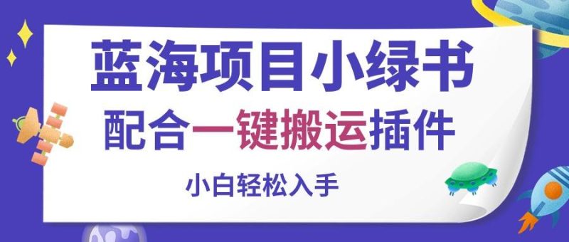 蓝海项目小绿书,配合一键搬运插件,小白轻松入手-一人公司创业项目 - 淘金吧