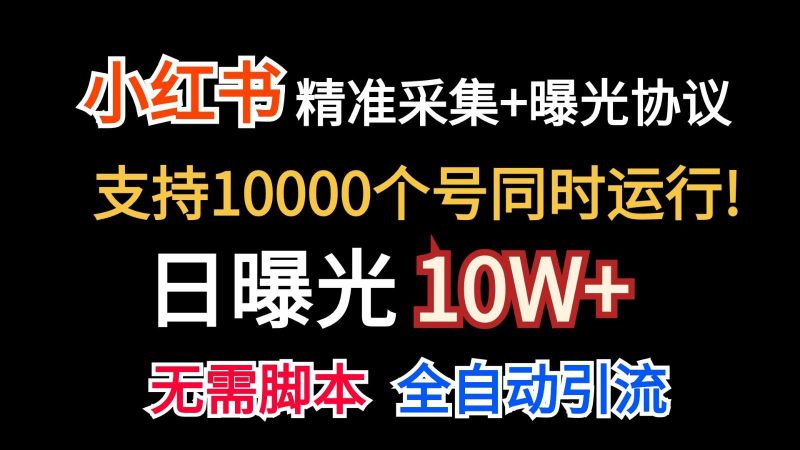 价值10万！小红书自动精准采集＋日曝光10w＋-一人公司创业项目 - 淘金吧