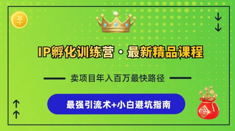 IP孵化训练营,知识付费全流程+最强引流术+小白避坑指南-一人公司创业项目 - 淘金吧