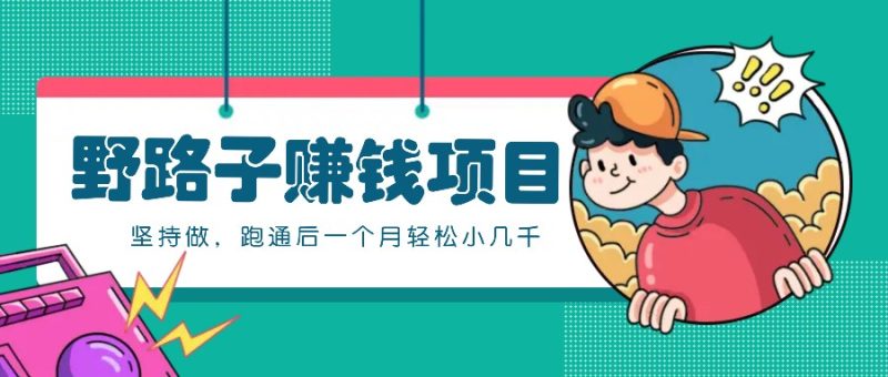 一个人就能操作的野路子赚钱项目,零成本零门槛坚持做,跑通后一个月小几千!-一人公司创业项目 - 淘金吧