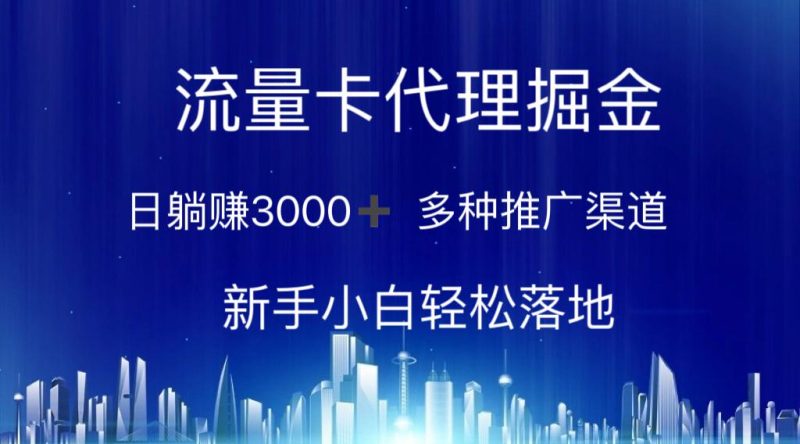 流量卡代理掘金 日躺赚3000+ 多种推广渠道 新手小白轻松落地-一人公司创业项目 - 淘金吧