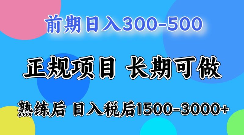 前期一天收益300-500左右.熟练后日收益1500-3000左右-一人公司创业项目 - 淘金吧