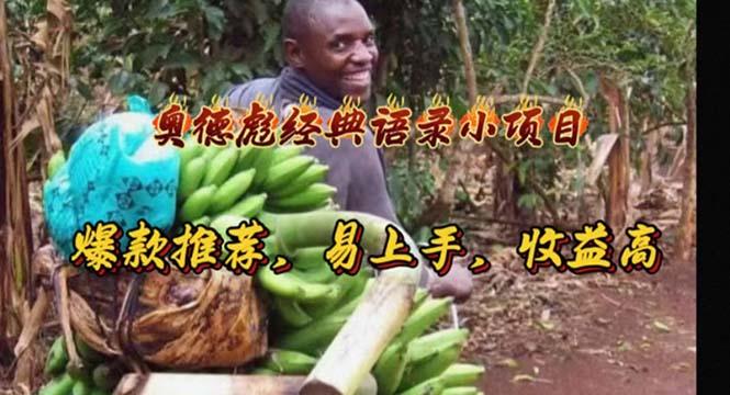 奥德彪经典语录小项目，爆款推荐，易上手，收益高-一人公司创业项目 - 淘金吧