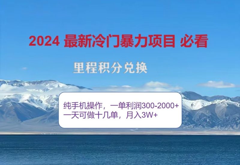 2024惊爆冷门暴利,里程积分最新玩法,高爆发期,一单300+—2000+-一人公司创业项目 - 淘金吧