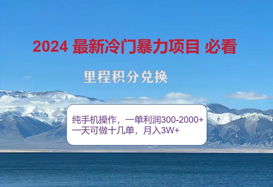 图片[1]-2024惊爆冷门暴利，里程积分最新玩法，高爆发期，一单300+—2000+-云创网