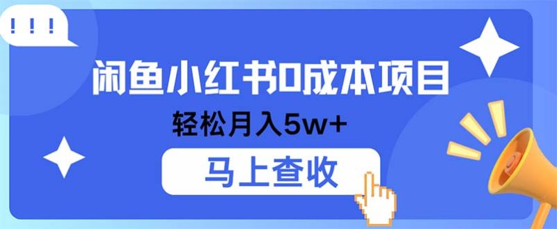 小鱼小红书0成本项目，利润空间非常大，纯手机操作-一人公司创业项目 - 淘金吧
