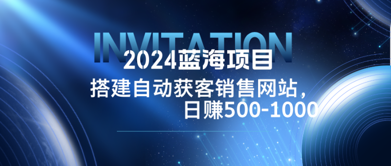 2024蓝海项目，搭建销售网站，自动获客，日赚500-1000-一人公司创业项目 - 淘金吧