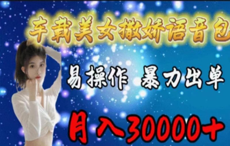 车载美女撒娇语音包,执行就出单,月入3000+,小白看完课程就能马上实操-一人公司创业项目 - 淘金吧