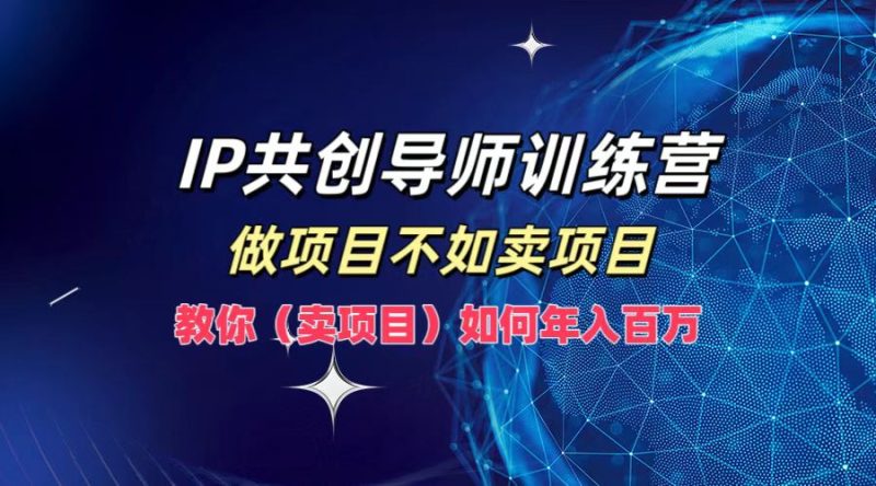 IP共创导师训练营,做项目不如卖项目,教你(卖项目)如何实现年入百万-一人公司创业项目 - 淘金吧